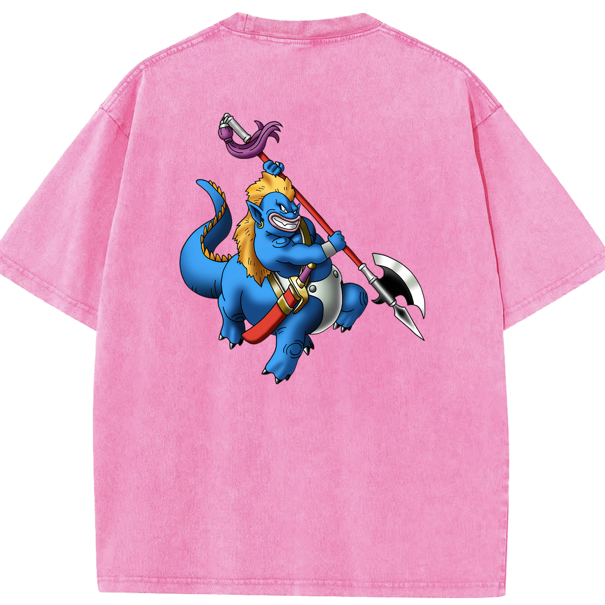 （画像用） ドラゴンクエスト Doragon Kuesuto Dragon Quest 綿100% ヴィンテージ風 半袖Tシャツ（背面プリント）